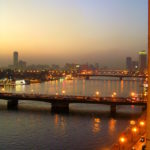 Illuminated Nile in Cairo