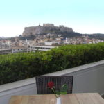 having lunch with the Parthenon
