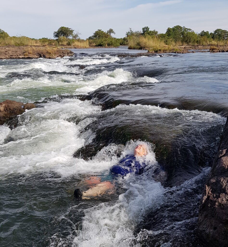 swimming in the Zamezi River