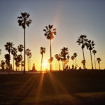 Silhouetted Venice Beach