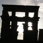 Silhouetted Egyptian Temple