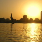 Silhouetted Felucca