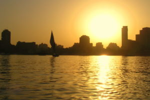 Silhouetted Felucca