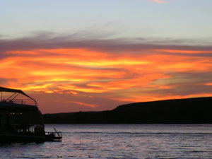 Silhouetted Houseboating