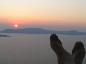 Silhouetted Santorini