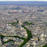 On top of the Eiffel Tower in Paris, France