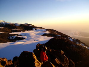 Watching sunrise on top of Africa, Mt Kilimanjaro, Tanzania