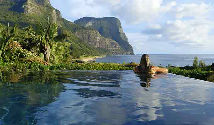 Infinity pool at Capella Lodge on Lord Howe Island