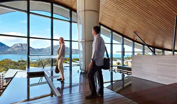 Saffire overlooking Freycinet peninsula on Tasmania's east coast