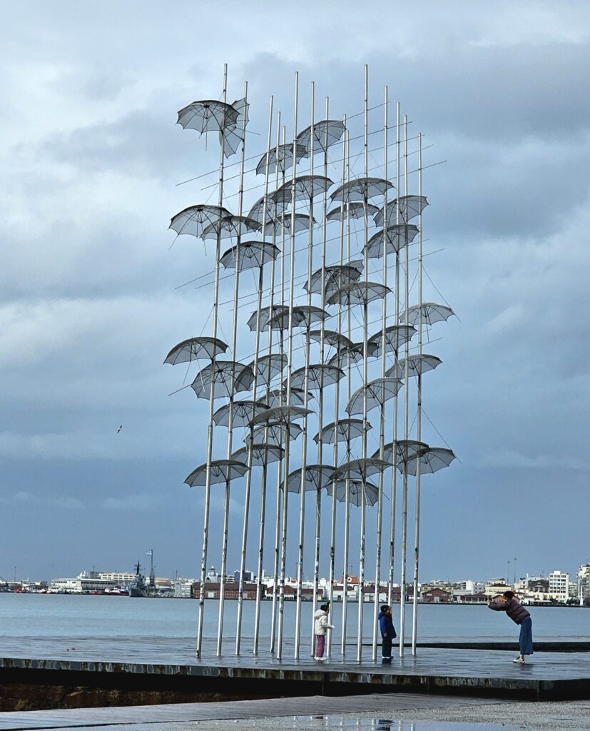 The Umbrella Sculpture on the foreshore