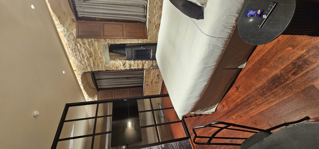 My bedroom at Stoes, complete with fireplace